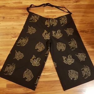 HP Terivoile Kimono Lounge Wrap Pants Beach Swim Cover Pull Up Sarong Lagenlook